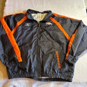 Vintage Reebok Denver Broncos NFL Jacket Mens‎ XL Lightweight Full Zip Blue